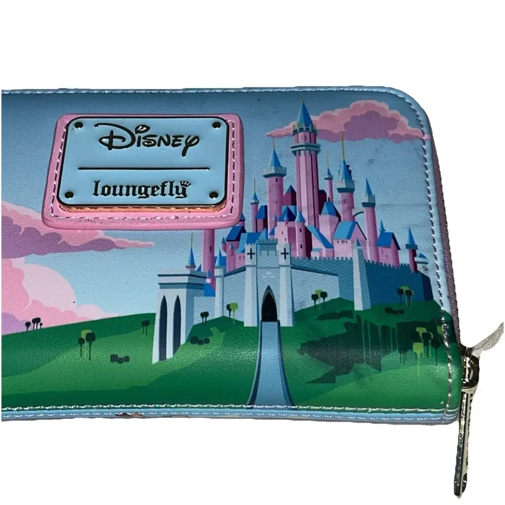 Loungefly Sleeping Beauty Three Fairy Godmothers Castle Zip Around Wallet New